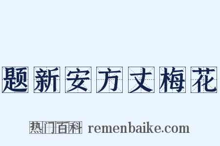 题新安方丈梅花是什么意思的图片